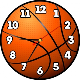 Купить Часы для кабинета физкультуры с баскетбольным мячом 250*250 мм в России от 658.00 ₽