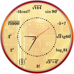 Купить Часы настенные для кабинета математики 390*390 мм в России от 1593.00 ₽