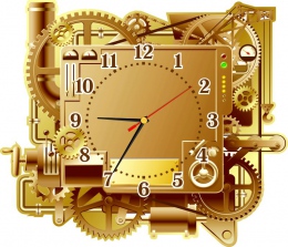 Купить Часы настенные кварцевые в стиле Стимпанк для кабинета физики 410*350 мм в России от 1593.00 ₽