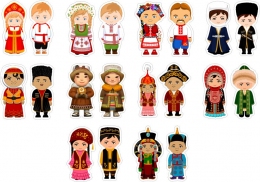 Купить Комплект фигурных элементов мужчин и женщин в национальных костюмах в России от 1111.00 ₽