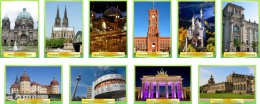 Купить Набор стендов Достопримечательности Германии в желто-зеленых цветах 10 штук 310*210мм в России от 3209.00 ₽