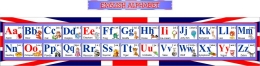 Купить Стенд Английский Алфавит с картинками в красно-синих тонах 1850*470 мм в России от 3501.00 ₽