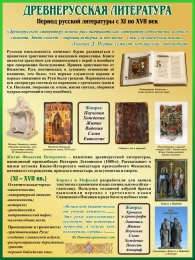 Купить Стенд Древнерусская литература в золотисто-зеленых тонах 300*400 мм в России от 582.00 ₽