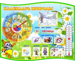 Купить Стенд Календарь природы для группы Улыбка 800*630 мм в России от 3969.00 ₽