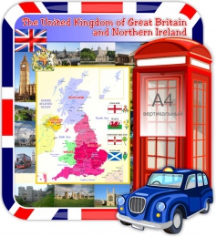 Купить Стенд Карта Великобритании для кабинета английского языка в стиле Лондон 1000*1100 мм в России от 5555.00 ₽