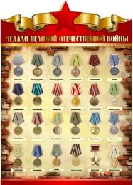 Купить Стенд Медали Великой Отечественной Войны 880*1240 мм в России от 5543.00 ₽