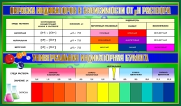 Купить Стенд Окраска индикаторов в зависимости от pH раствора в салатовых тонах 1020*600мм в России от 3247.00 ₽