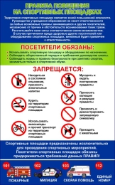 Купить Стенд Правила поведения на спортивной площадке 1200*750 мм в России от 4437.00 ₽