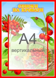 Купить Стенд  Списки на кровати для группы Рябинка с карманом А4 315*435 мм в России от 834.00 ₽