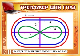 Купить Стенд Тренажер для глаз в кабинет информатики в коричневых тонах 370*260 мм в России от 489.00 ₽