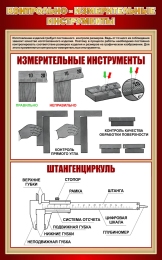 Купить Стенд Контрольно-измерительные инструменты в бордовых тонах 500*800 мм в России от 2140.00 ₽