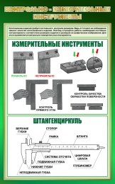 Купить Стенд Контрольно-измерительные инструменты в зеленых тонах 500*800 мм в России от 2140.00 ₽