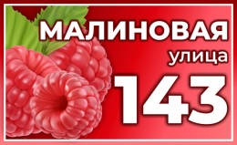 Купить Табличка на дом улица Малиновая 620*380 мм в России от 1162.00 ₽