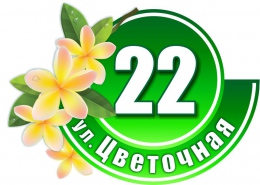 Купить Табличка Номер дома и название улицы в зеленых тонах с цветами 530х380 в России от 1023.00 ₽