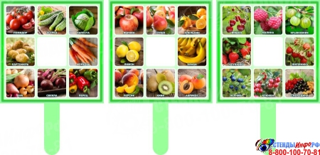 Комплект табличек Овощи, фрукты, ягоды