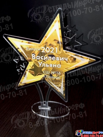 Награда Звезда с двусторонней печатью 150*170 мм Изображение #2