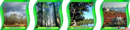 Комплект стендов Природные зоны Земли для кабинета географии в зеленых тонах с шапкой 300*300 мм Изображение #3