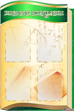 Стендовая  композиция В свете математики в золотисто-зеленых тонах 2800*990мм Изображение #2