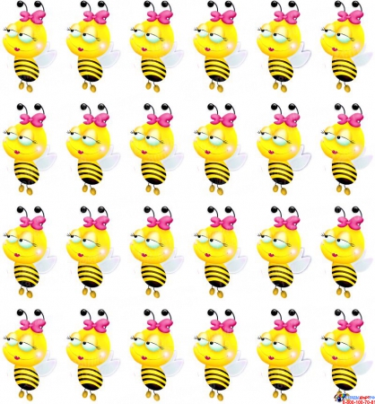 Односторонний фигурный элемент Пчёлка для оформления группы детского сада 24 шт. 60*100мм Изображение #1