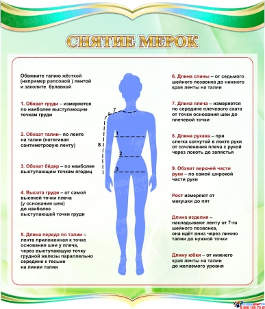 Стенд Снятие мерок 770*900 мм