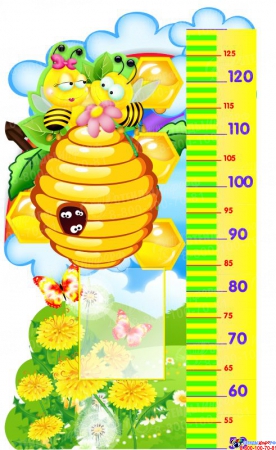 Стенд-Ростомер для группы Пчёлка  с карманом А5 530*860мм