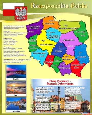 Стенд с картой Польши 600*750мм