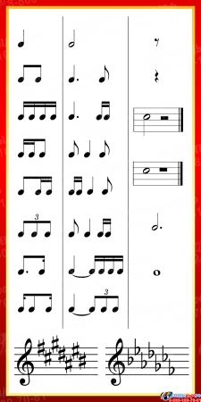 Стенд Сольфеджио 2 для кабинета музыки 500*1000 мм Стенд Сольфеджио 2 для кабинета музыки 500*1000 мм